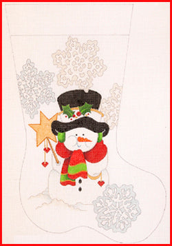 CS-1125 (TS) Snowman with Snowflake background Stocking