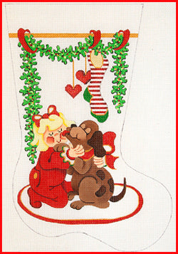 CS-1137 (TS) Stocking of Girl with Puppy
