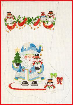 CS-1144 (TS) Sqautty Santa with Snowmen Stocking