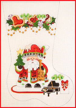 CS-1147 (TS) Squatty Santa with Piano Stocking