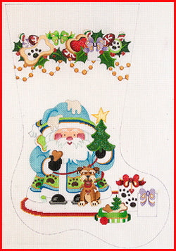 CS-1148 (TS) Sqautty Santa with Puppy Stocking