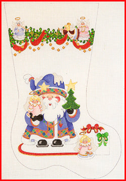 CS-1157 (TS) Squatty Santa with Angels Stocking