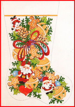 CS-1183 (TS) Santas and Bells Stocking