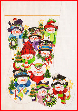 CS-1191 (TS) Snowmen and Hats Stocking