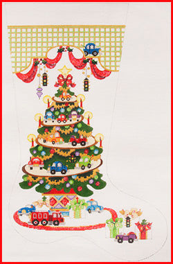 CS-146-18 (TS) Stocking with Tree and Train