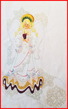 TS-CS-192-18 Stocking with Angel and Candle