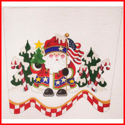 CSC-58-18 (TS) Squatty Santa holding American Flag