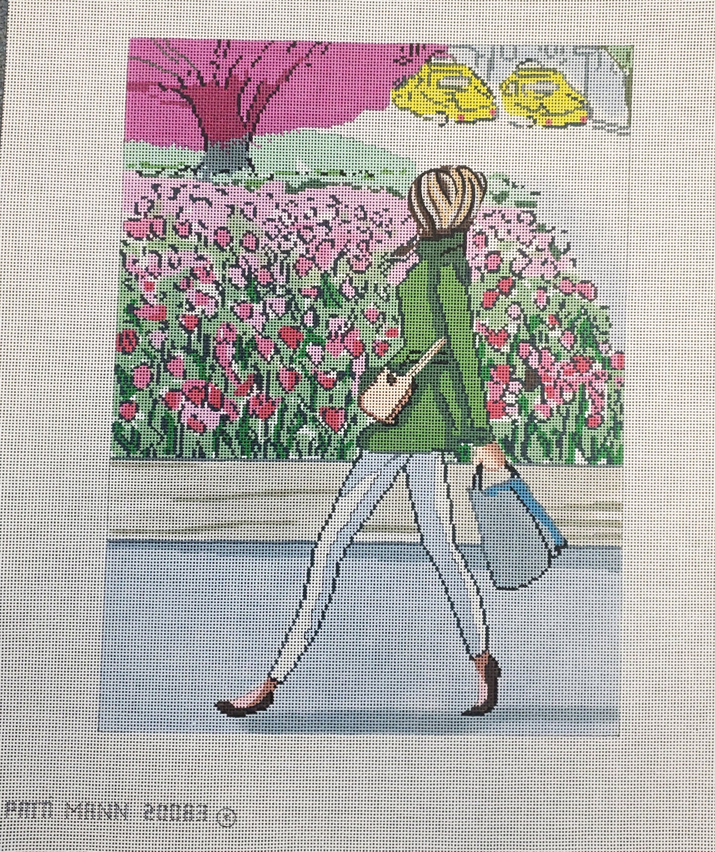 Patti Mann Needlepoint Rose Hill Designs Girl in Central Park 20083