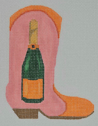 Kate Dickerson Needlepoint Collections Mini Boot - Champagne 
OM-400