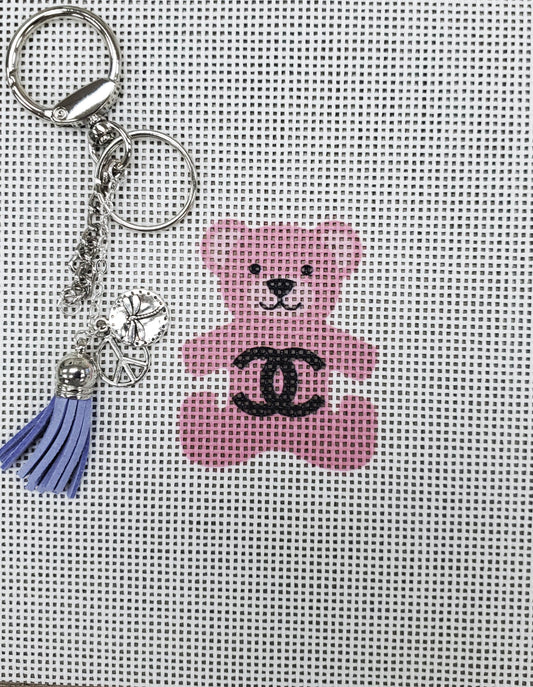 Alice Peterson TF-7 Bear Bag Tag - Chanel - Pink Canvas and bag attachment set.& Attachments vary.