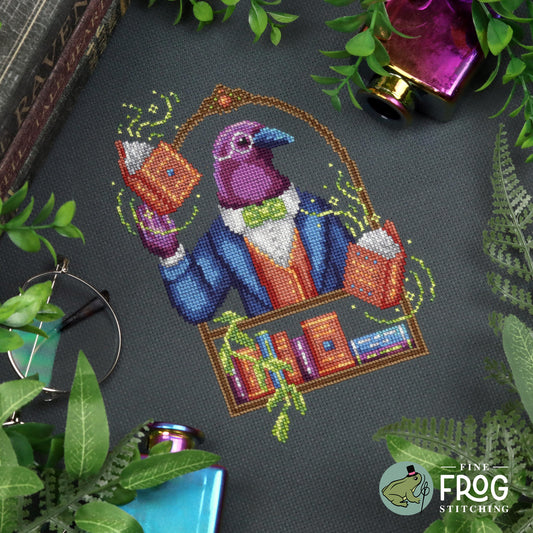 Crow Librarian, Fine Frog Stitching chasrt