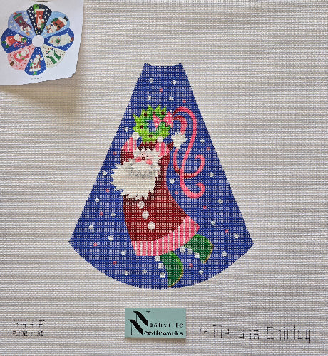 Melissa Shirley 553-F Cutie Pie Panel Wreath Santa