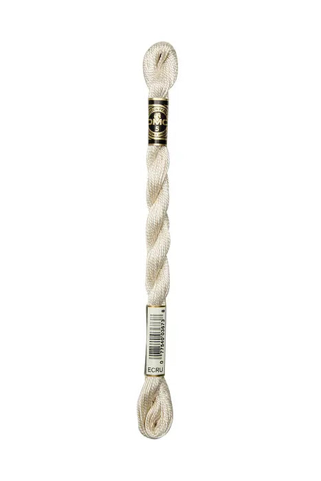 DMC Pearl Cotton #5 Skien, Color Ecru.
Perfect for your 18 count canvas. Also used in embroidery projects. For needlepoint on 18 count canvas, use as is. Single Ply thread.
