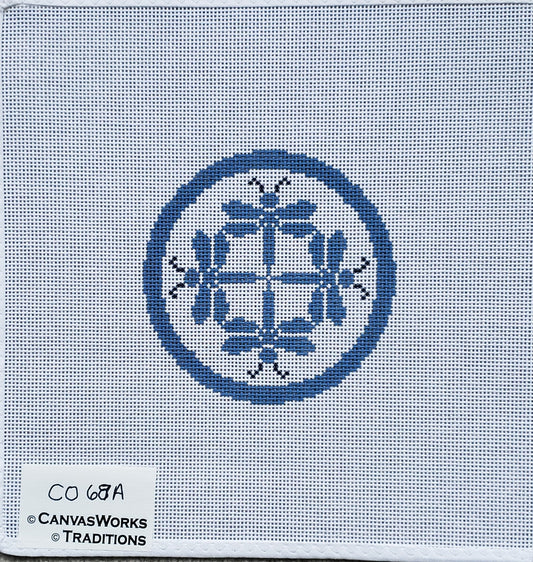 CanvasWorks Dragonfly Coaster in Light Blue CO-68A
