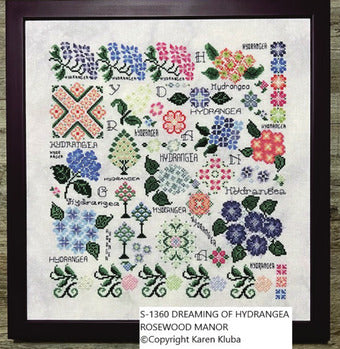 Dreaming of Hydrangeas, from Rosewood Manor, features a collection of so many colorful floral hydrangeas. 