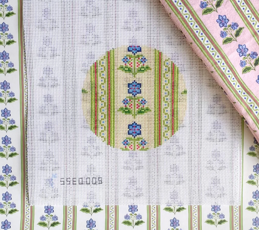 EQ009 (TS) Floral Block Print Round