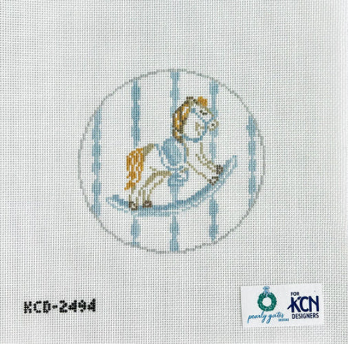 KCNDesigns KCD2494 BlueRockingHorseRound
