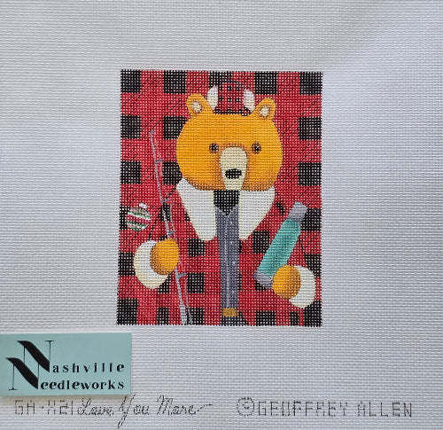 Love You More GA-X21 Plaid Bear