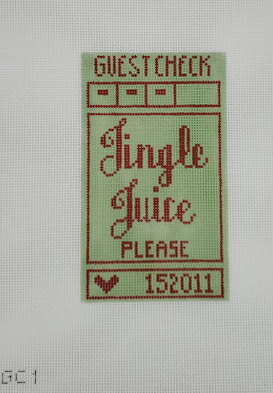 Officially Needlepoint Guest Check - Jingle Juice SKU GC1