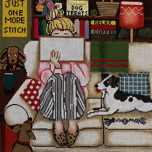Stitching Girl with Dogs (TS)