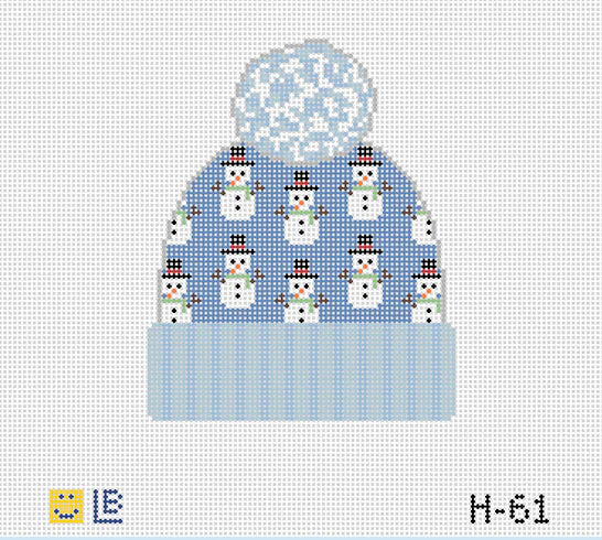 LaurenBlochDesigns H-61 BeanieHatwithSnowmen
