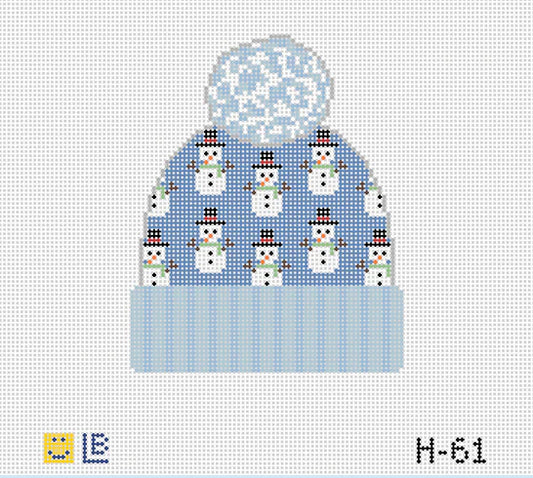 LaurenBlochDesigns H-61 BeanieHatwithSnowmen
