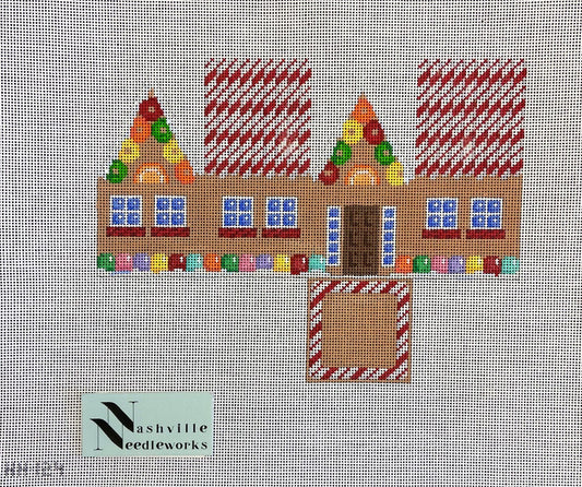 Associated Talents Gingerbread 3D Cottage with Candy Cane Roof HH-124