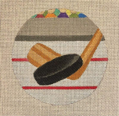 HO2317 (TS) -  HOCKEY RND ORNAMENT