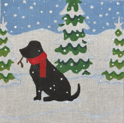 HO2384 (TS) -  BLACK LAB IN SNOW