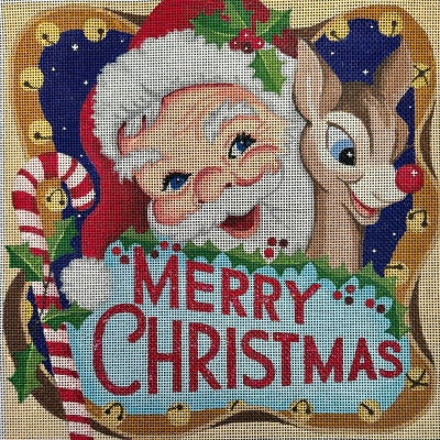 Raymond Crawford Santa &amp; Reindeer Square HO2562