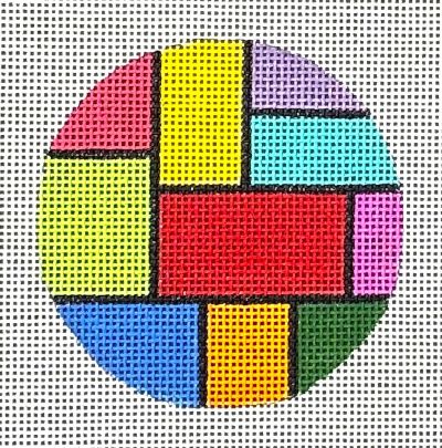HO2691 (TS) -  STAINED GLASS ROUND ORNAMENT