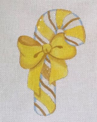 HO3096 (TS) -  YELLOW CANDY CANE ORNAMENT