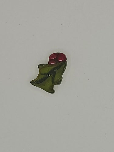 Just Another Button Company 1066 
Half Holly Sprig Button
