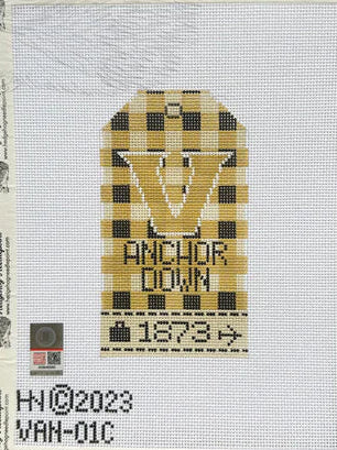 Hedgehog Needlepoint University of Tennessee Retro Tag Vandy-Tag