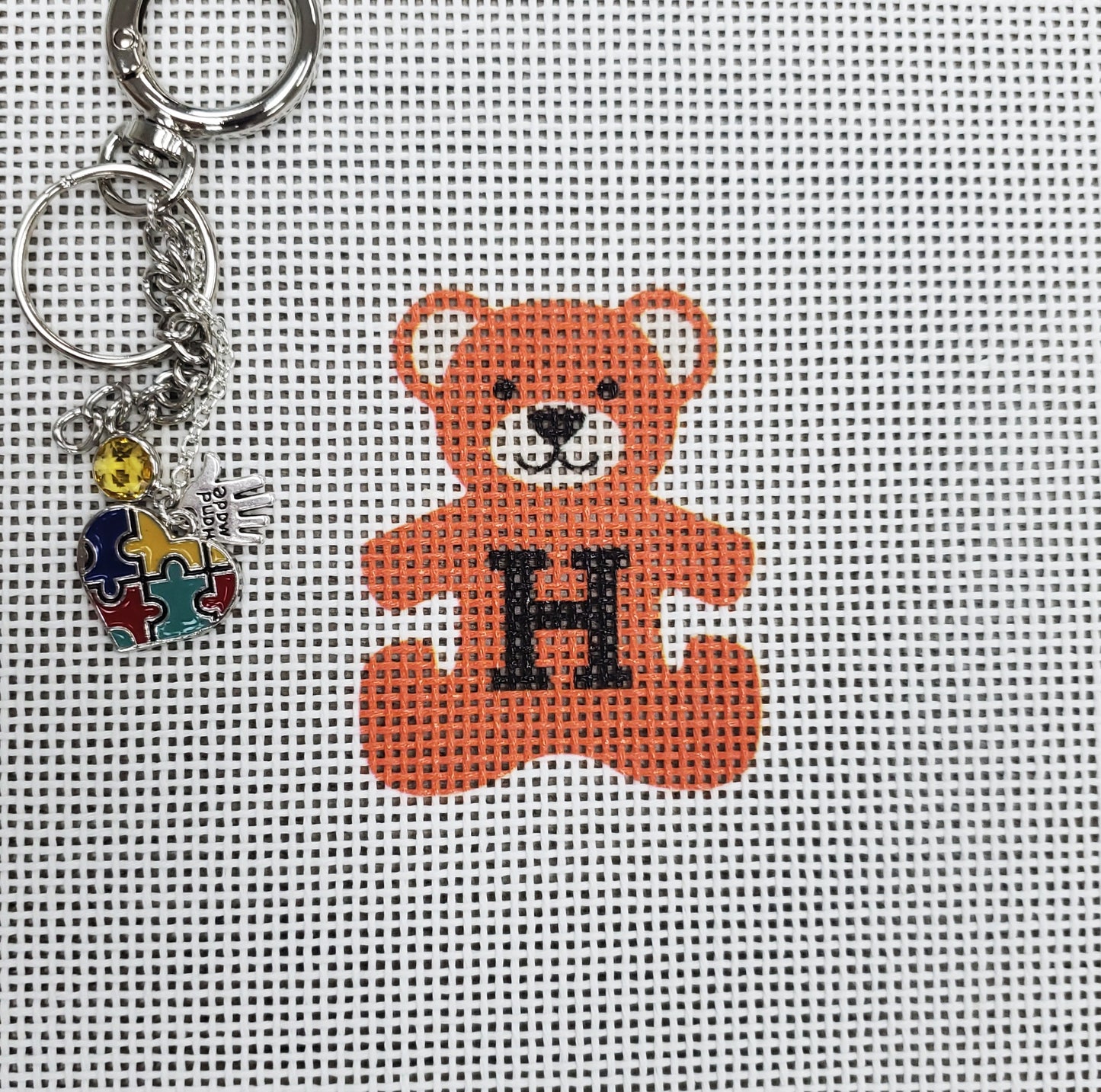 Alice Peterson TF-6 Bear Bag Tag - Hermes - Orange Canvas and bag attachment set.& Attachments vary.
