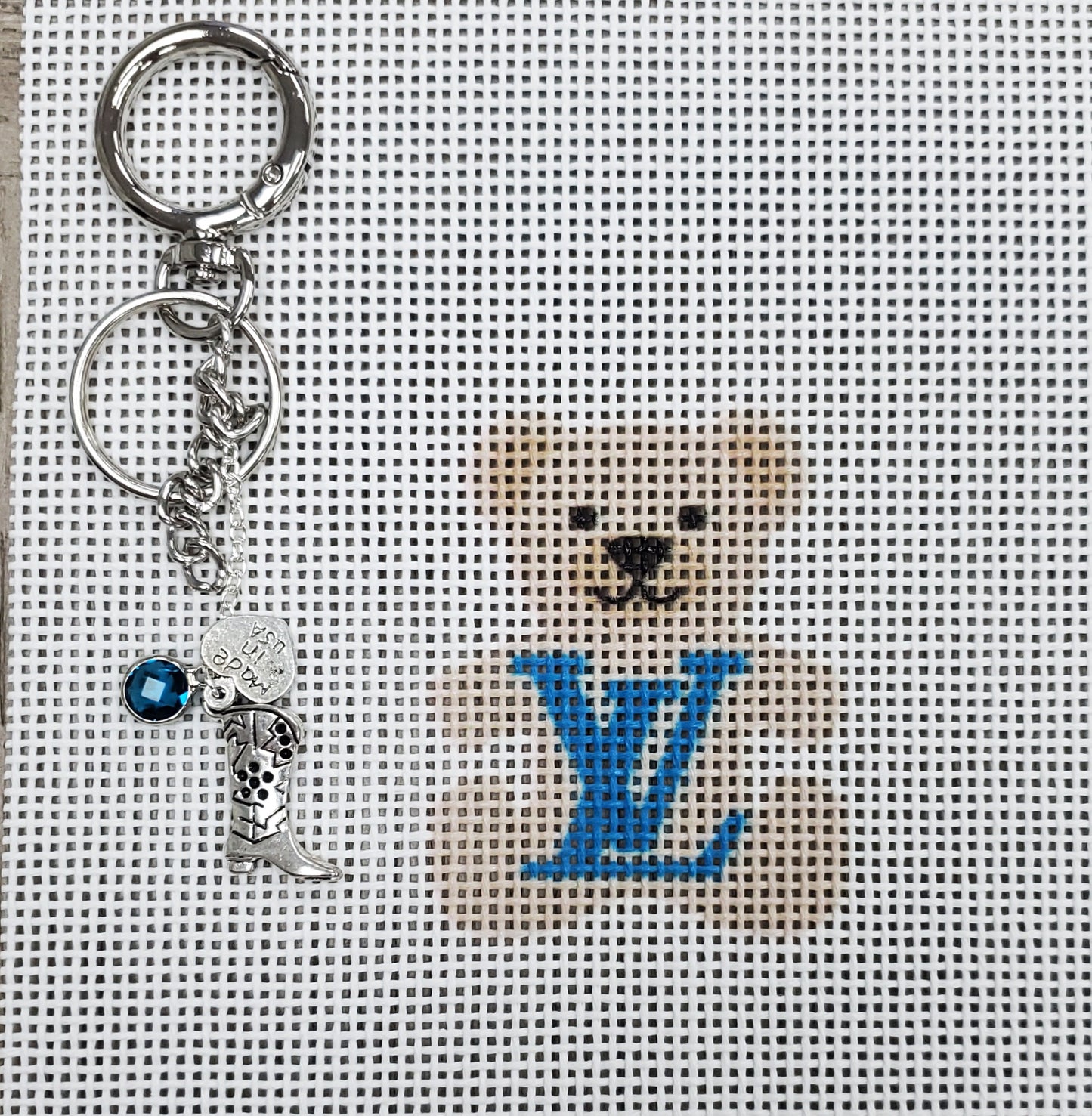 Alice Peterson TF-3 Bear Bag Tag - Louis Vuitton - Teal Canvas and bag attachment set.& Attachments vary.