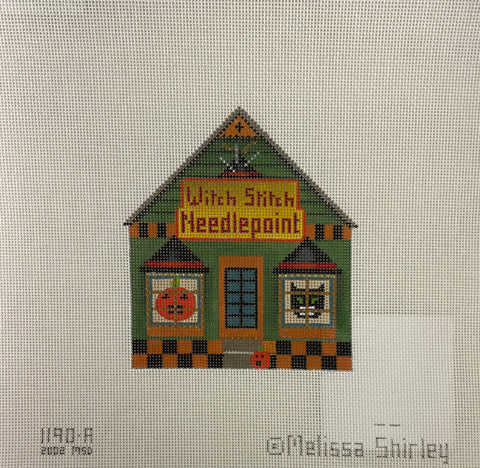 Witch Stitch Needlepoint - Halloween Village