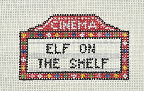 Needlepoint by Laura for Blue Water Designs BW2305NBL Marquee Elf on the Shelf