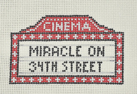 Needlepoint by Laura for Blue Water Designs BW2134NBL Marquee Miracle on 34th Street