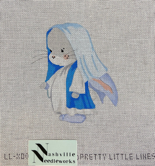 CBK Needlepoint Pretty Little Lines 
Mary Bunny-Animal Nativity LL-XO-01