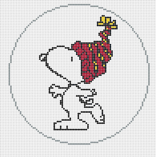 PEANUTS Winter -Snoopy in Stocking Cap Round Canvas