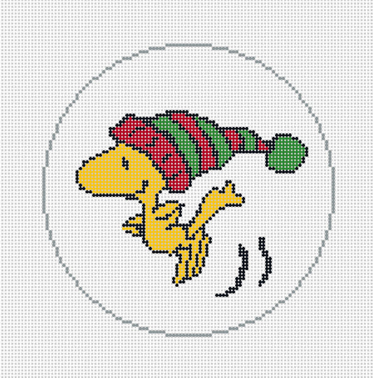 PEANUTS Winter - Woodstock in Stocking Cap Round Canvas