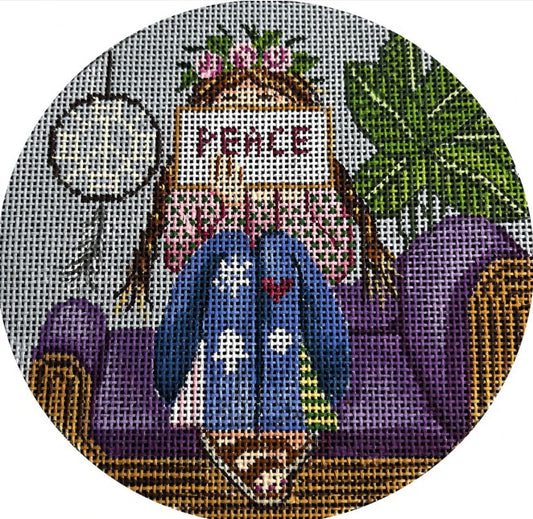 Alice Peterson Gayla Elliott Peace Stitching Girl Round GE-GS204