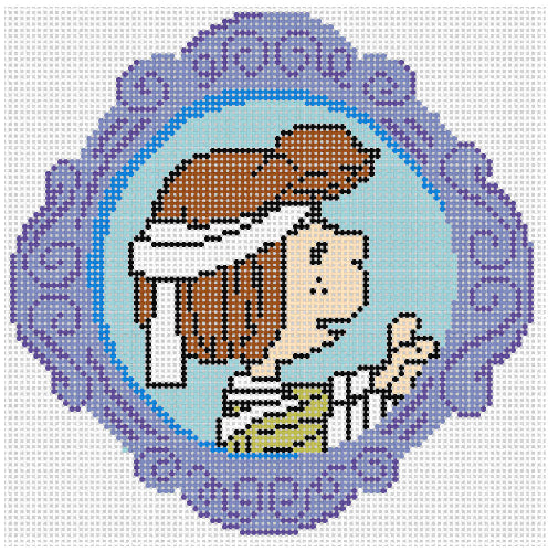 Officially Needlepoint PNTS-HALL06 
PEANUTS Halloween - Framed Peppermint Patty as Mummy Canvas