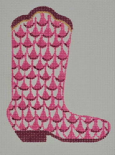 Kate Dickerson Needlepoint Collections Mini Boot -Pink Herend 
OM-397