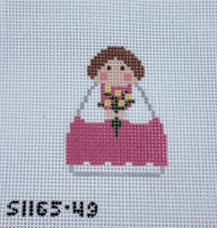 KCN Designs SI165-49 Pink Angel with Flowers