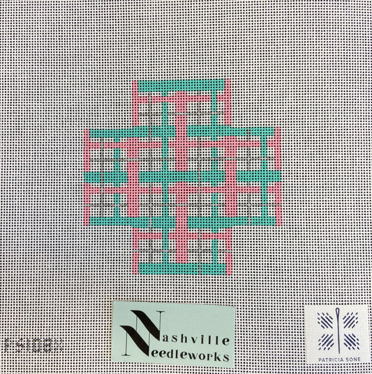 Patricia Sone 108-X Pink &amp; Aqua Plaid 3-D Package