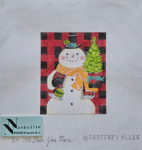 Love You More GA-X18 Plaid Snowman