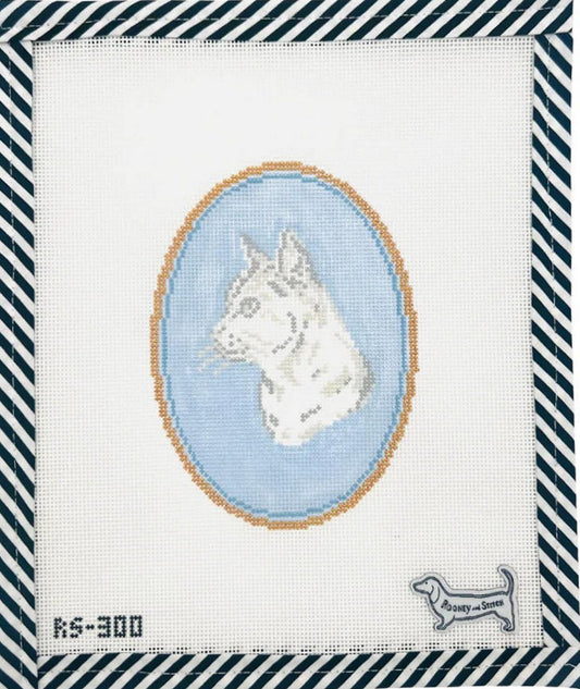 Rooney and Stitch for Atlantic Blue Canvas The Short-Haired Cat Cameo 
RS-300