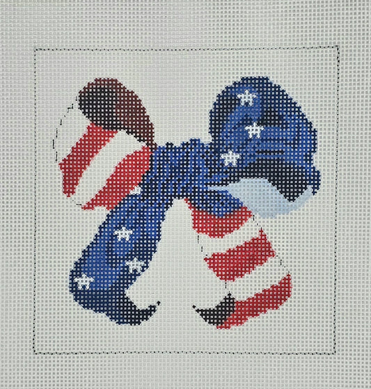 The Collection Designs KB-24B 
Red White & Blue Bow Mini 5" Square